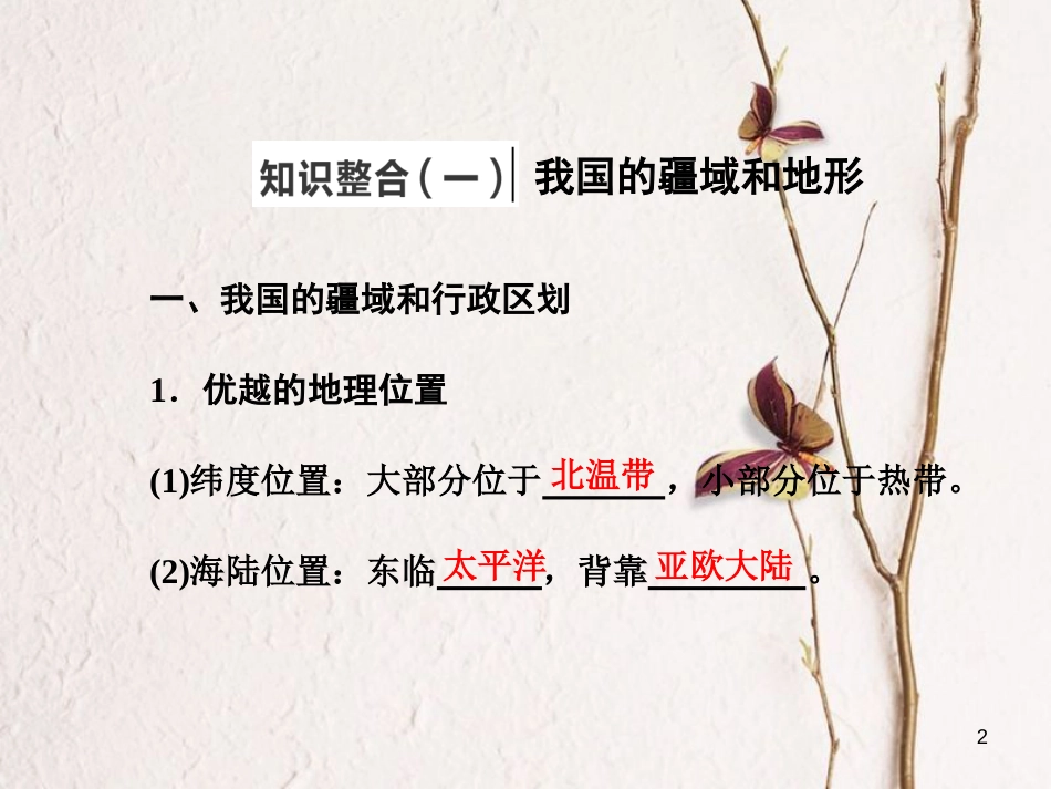 高三地理复习 第四部分 第二章 中国地理 第一讲 中国地理概况课件[共57页]_第2页