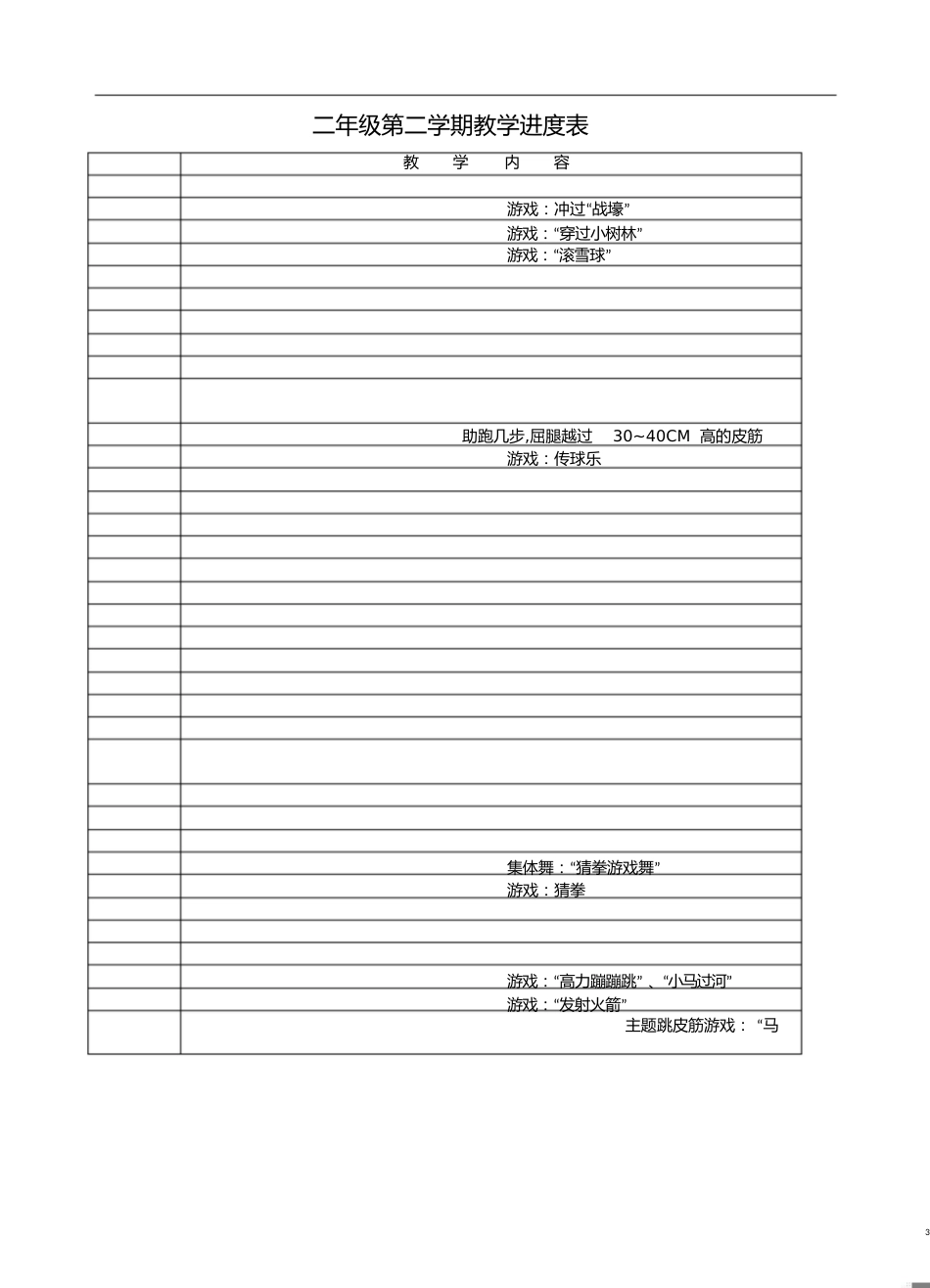 二年级第二学期体育教案[共55页]_第3页