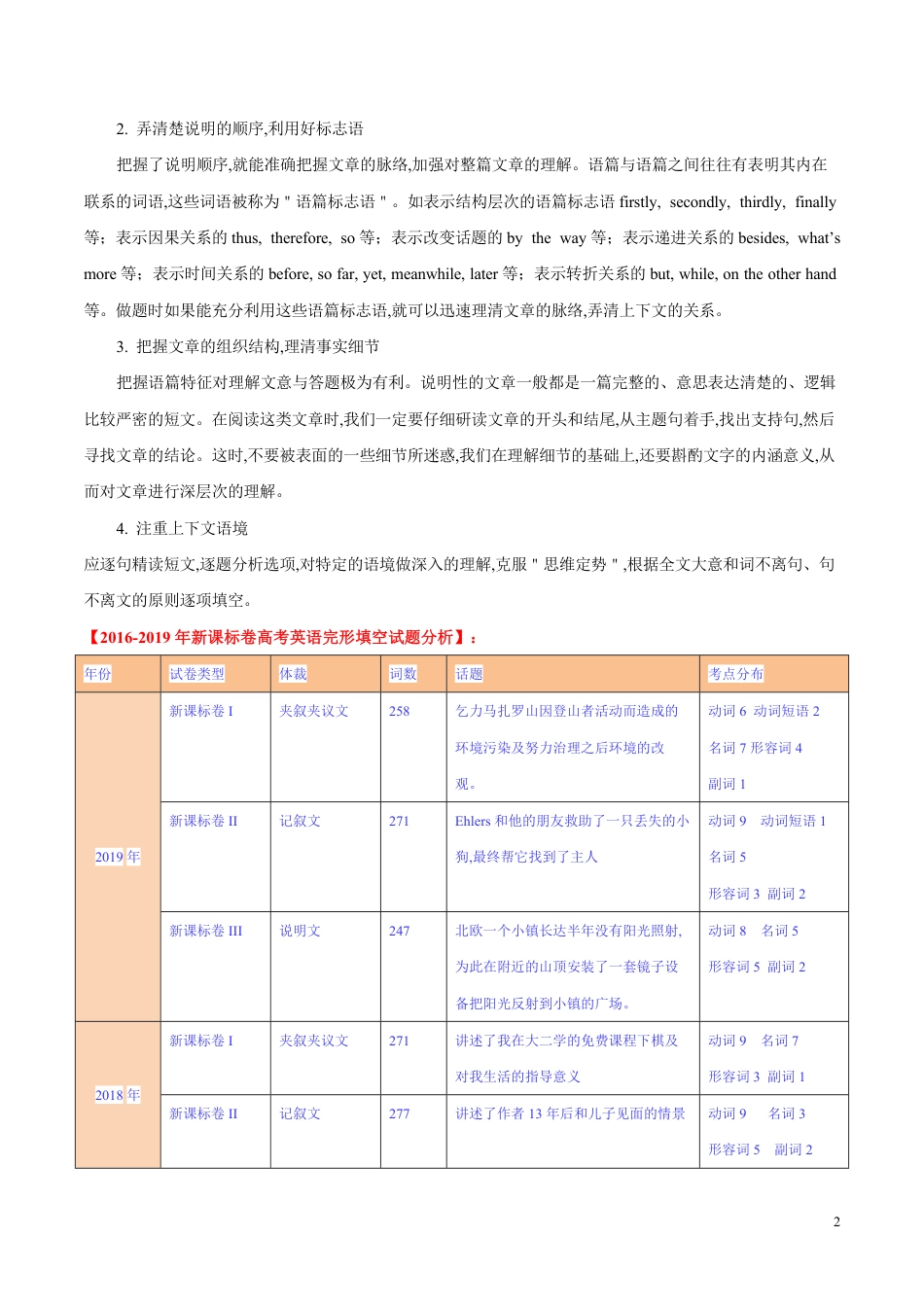 专题09 完形填空之说明文类（解析版）_第2页