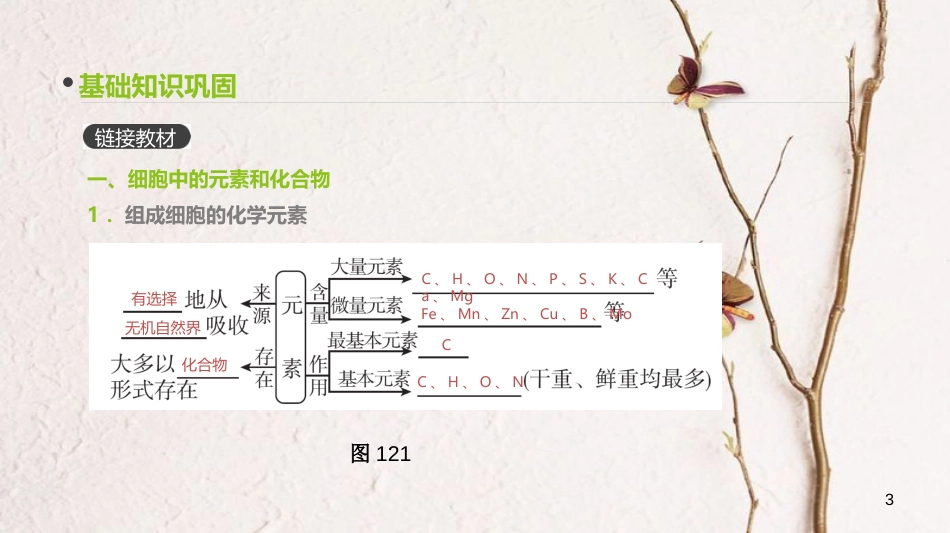 （全国）高考生物一轮复习（基础知识巩固+考点互动探究+考例考法直击+教师备用习题）第1单元 走近细胞与细胞的分子组成 第2讲 细胞中的元素和化合物、细胞中的无机物课件_第3页