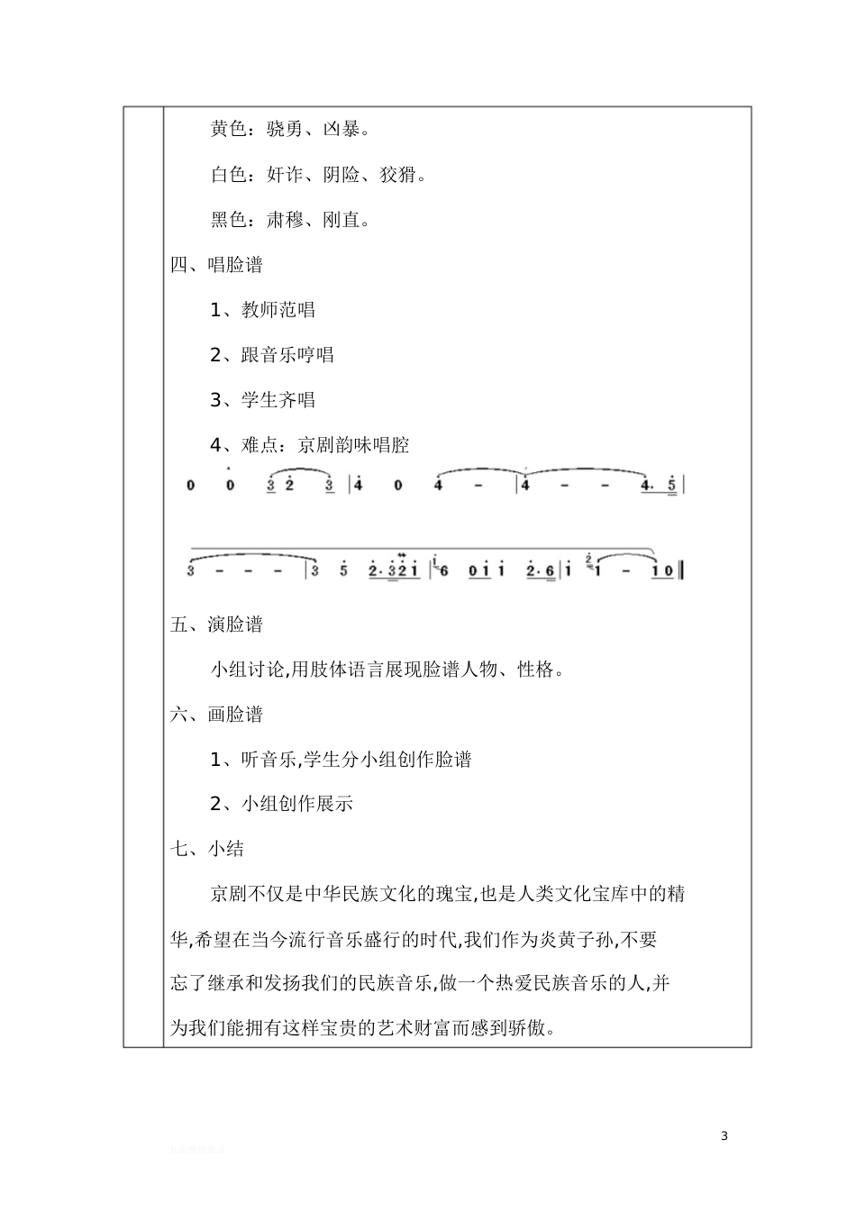 唱脸谱教案[共3页]_第3页
