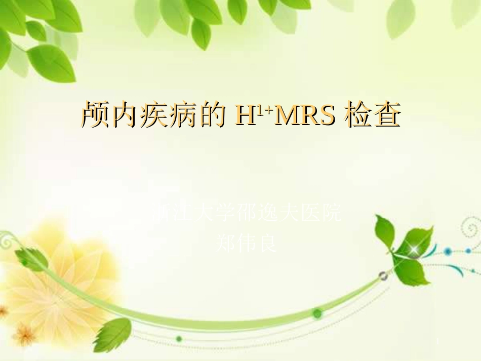 MRS分析ppt课件[共105页]_第1页