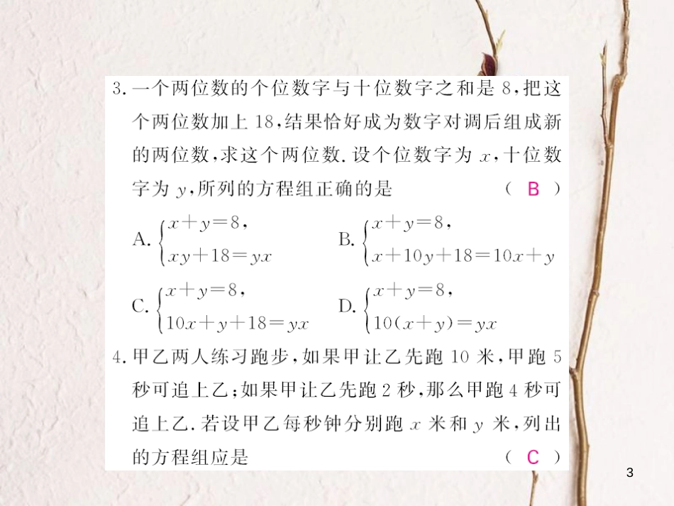 八年级数学上册 5.5 应用二元一次方程组 里程碑上的数课件 （新版）北师大版[共13页]_第3页