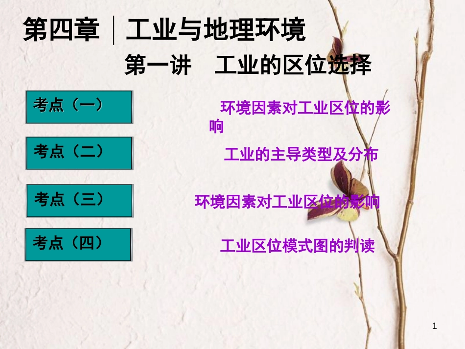 高三地理复习 第二部分 第四章 工业与地理环境 第一讲 工业的区位选择课件[共77页]_第1页