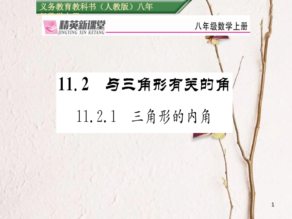 八年级数学上册 11.2.1 三角形的内角课件 （新版）新人教版[共19页]_第1页