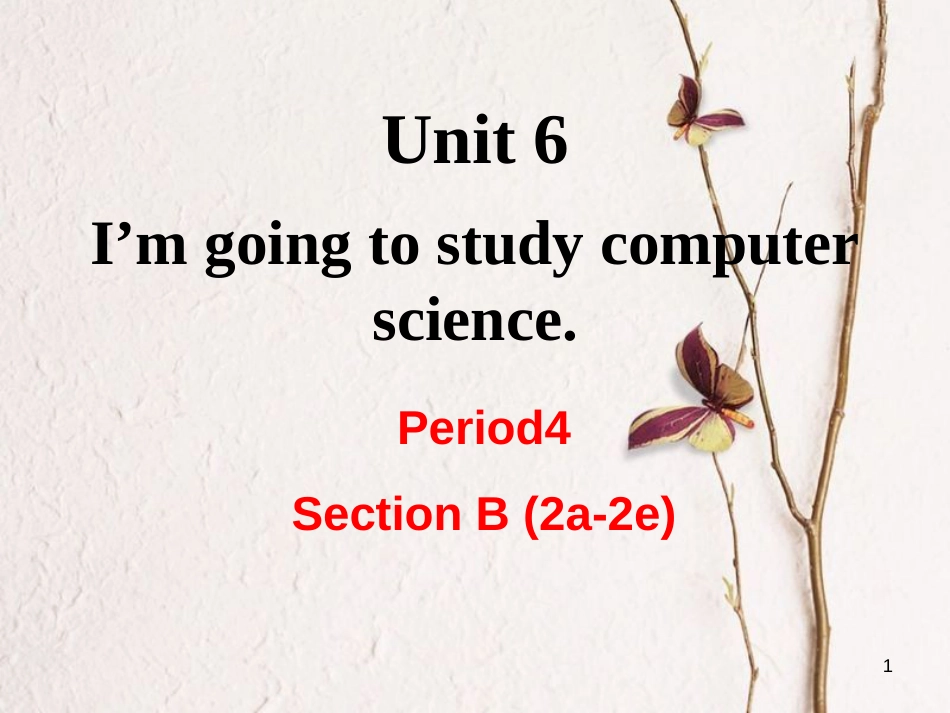 （成都专版）八年级英语上册 Unit 6 I’m going to study computer science Section B（2a-2e）教学课件 （新版）人教新目标版_第1页