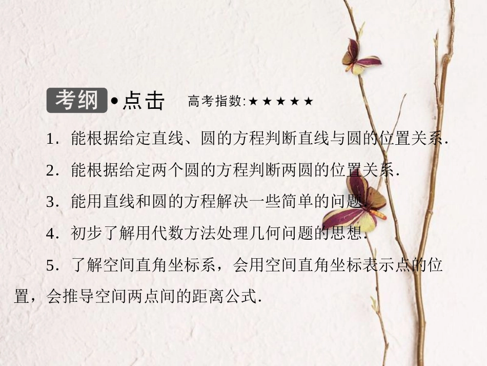 高考数学大一轮复习 第八章 平面解析几何 第4课时 直线与圆、圆与圆的位置关系课件 理 北师大版_第3页