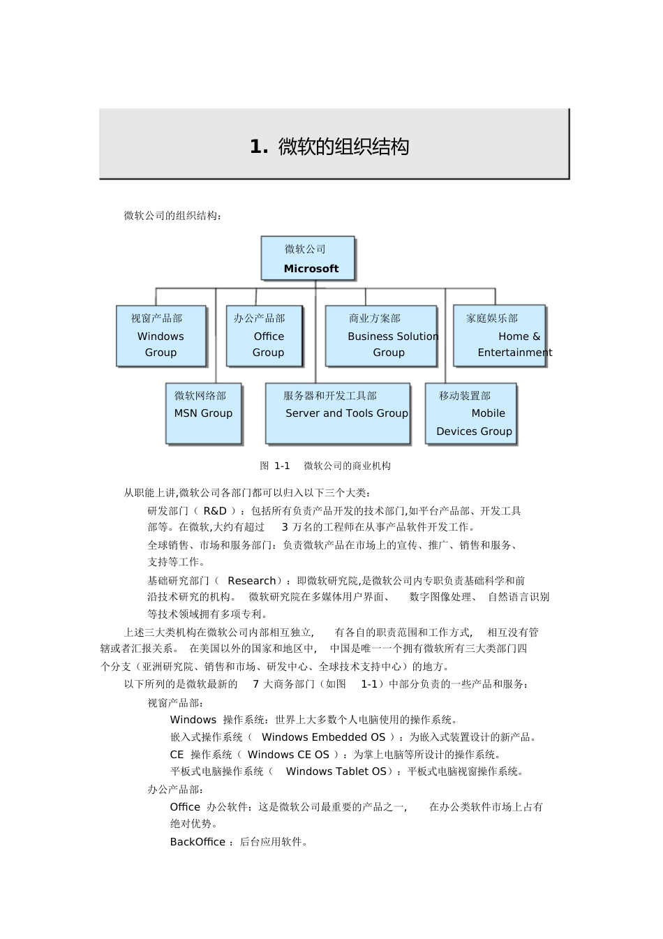 微软的组织结构[共27页]_第1页