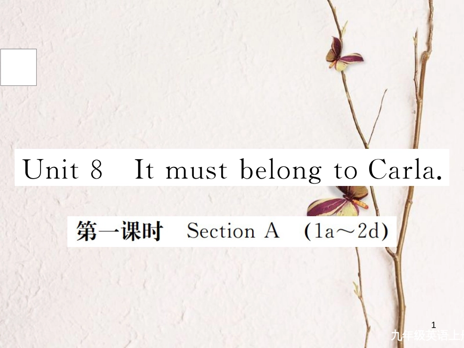 （安徽专版）九年级英语全册 Unit 8 It must belong to Carla（第1课时）习题课件 （新版）人教新目标版[共6页]_第1页