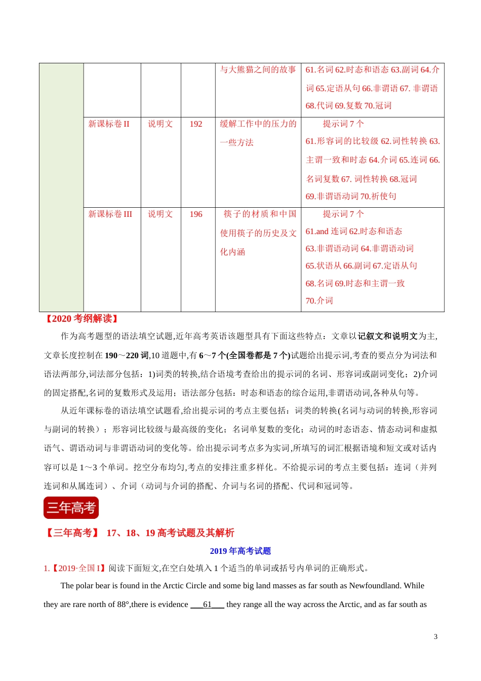 专题18 语法填空（原卷版）_第3页