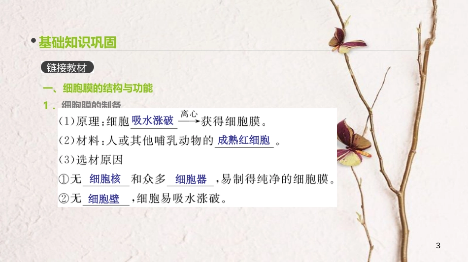 （全国）高考生物一轮复习（基础知识巩固+考点互动探究+考例考法直击+教师备用习题）第2单元 细胞的结构与物质的运输 第5讲 细胞膜与细胞核课件_第3页