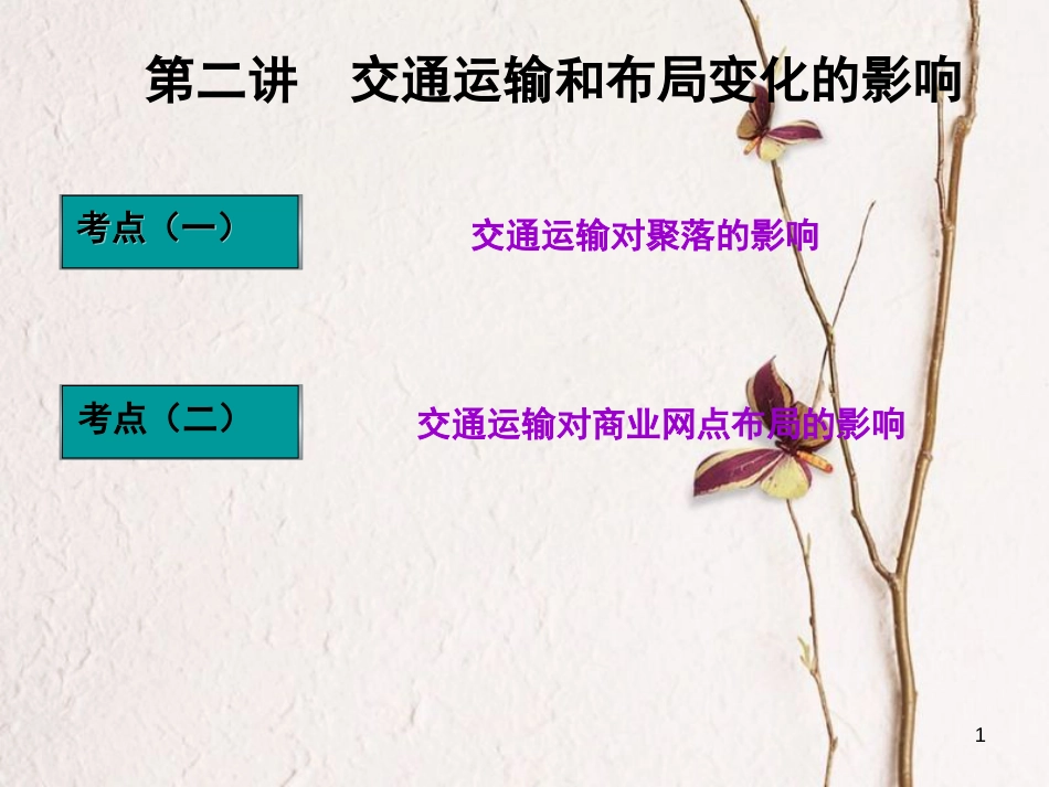 高三地理复习 第二部分 第五章 交通与地理环境 第二讲 交通运输和布局变化的影响课件[共45页]_第1页