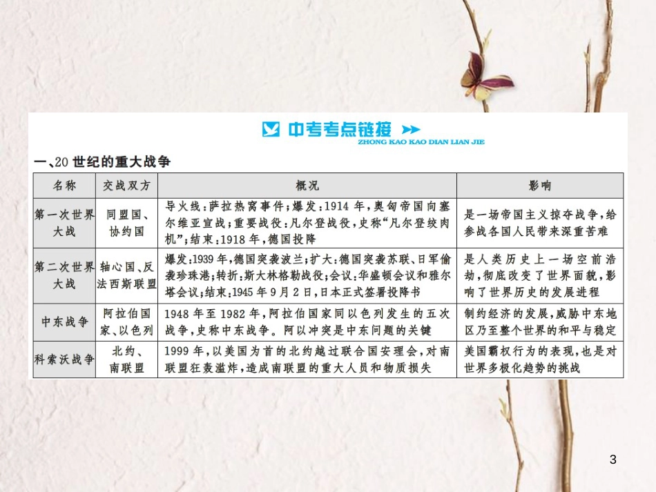 中考历史总复习 第二篇 专题突破八 20世界的战争与和平 战后世界政治格局课件[共9页]_第3页