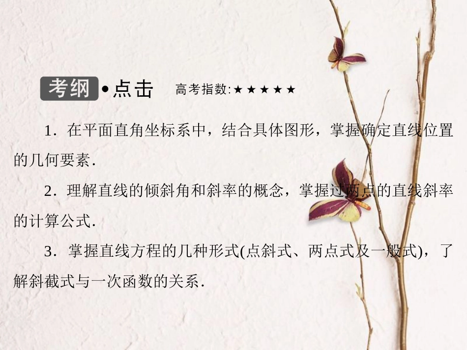 高考数学大一轮复习 第八章 平面解析几何 第1课时 直线及其方程课件 理 北师大版_第3页