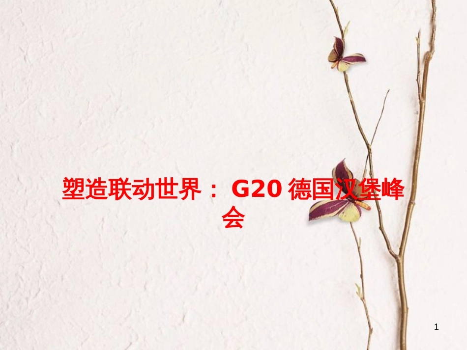 高考政治必备素材-时政速递 塑造联动世界：G20德国汉堡峰会课件_第1页