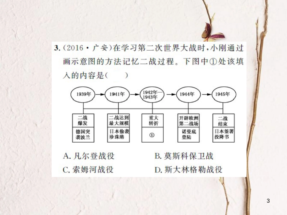 中考历史 基础知识夯实 模块六 世界现代史 第二单元 第二次世界大战及战后主要资本主义国家的发展课后提升课件 岳麓版[共14页]_第3页