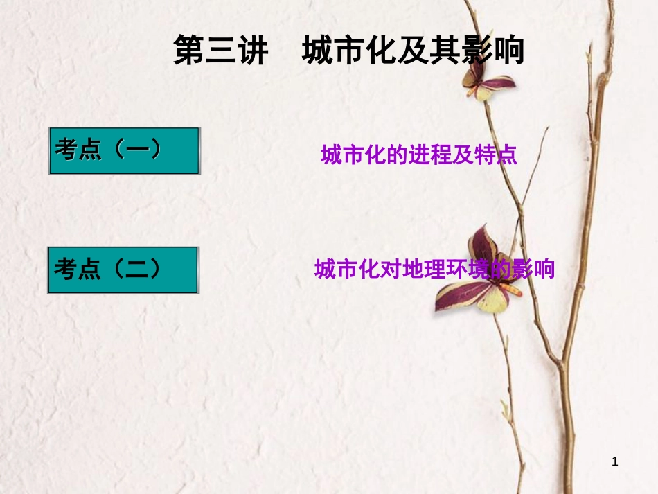 高三地理复习 第二部分 第二章 城市与地理环境 第三讲 城市化及其影响课件[共45页]_第1页