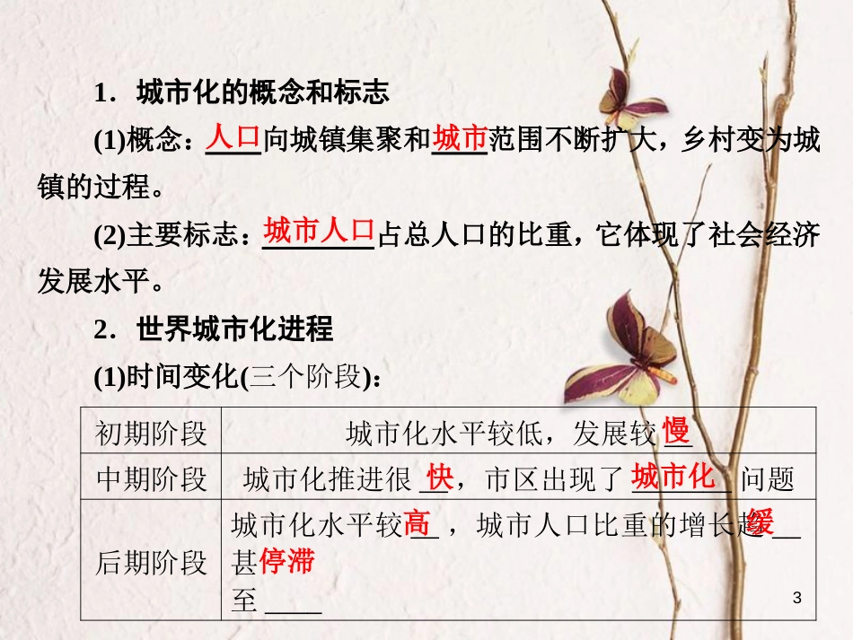 高三地理复习 第二部分 第二章 城市与地理环境 第三讲 城市化及其影响课件[共45页]_第3页