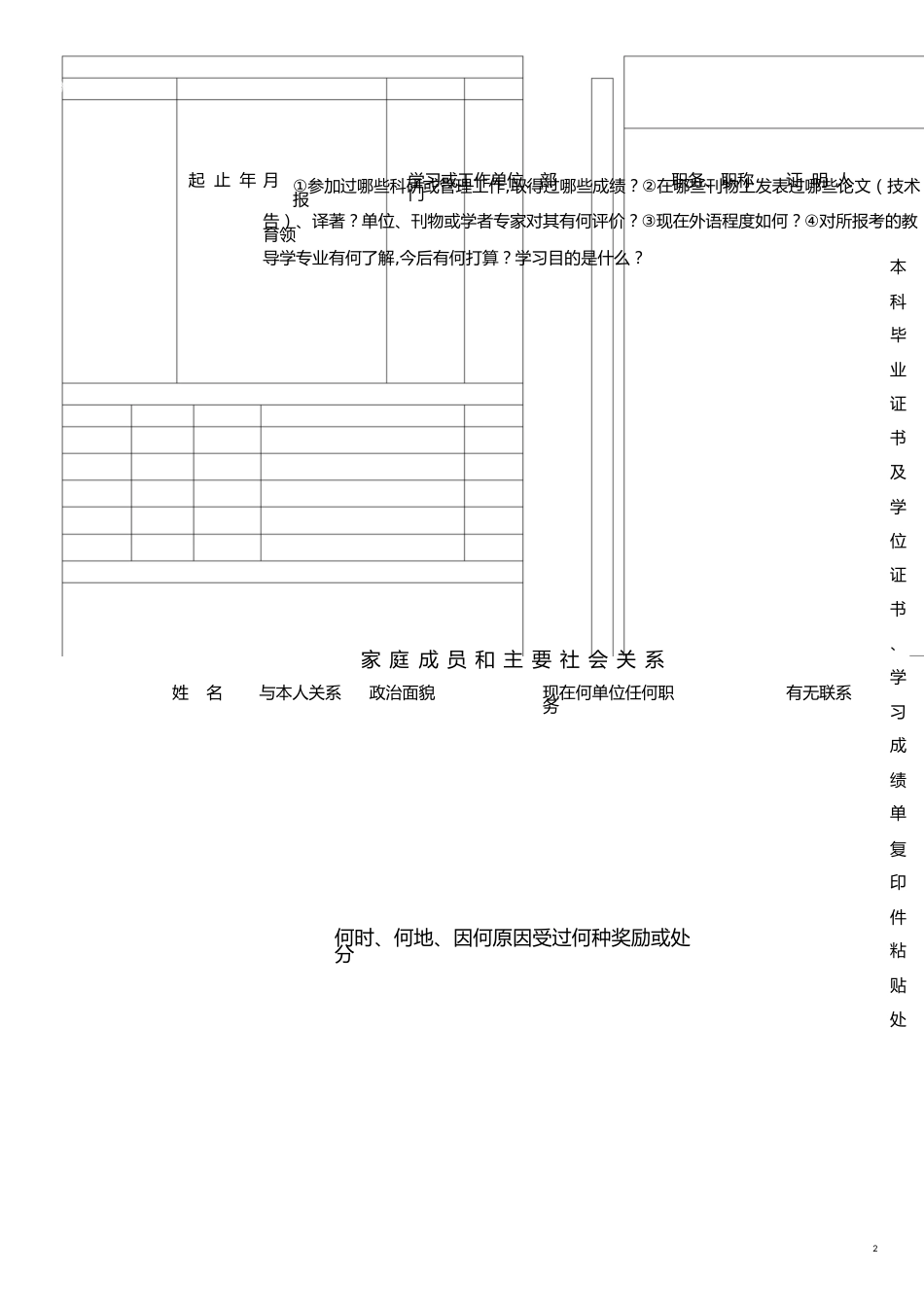 单位对申请人的政治思想表现、业务水平、工作态度及成绩[共3页]_第2页