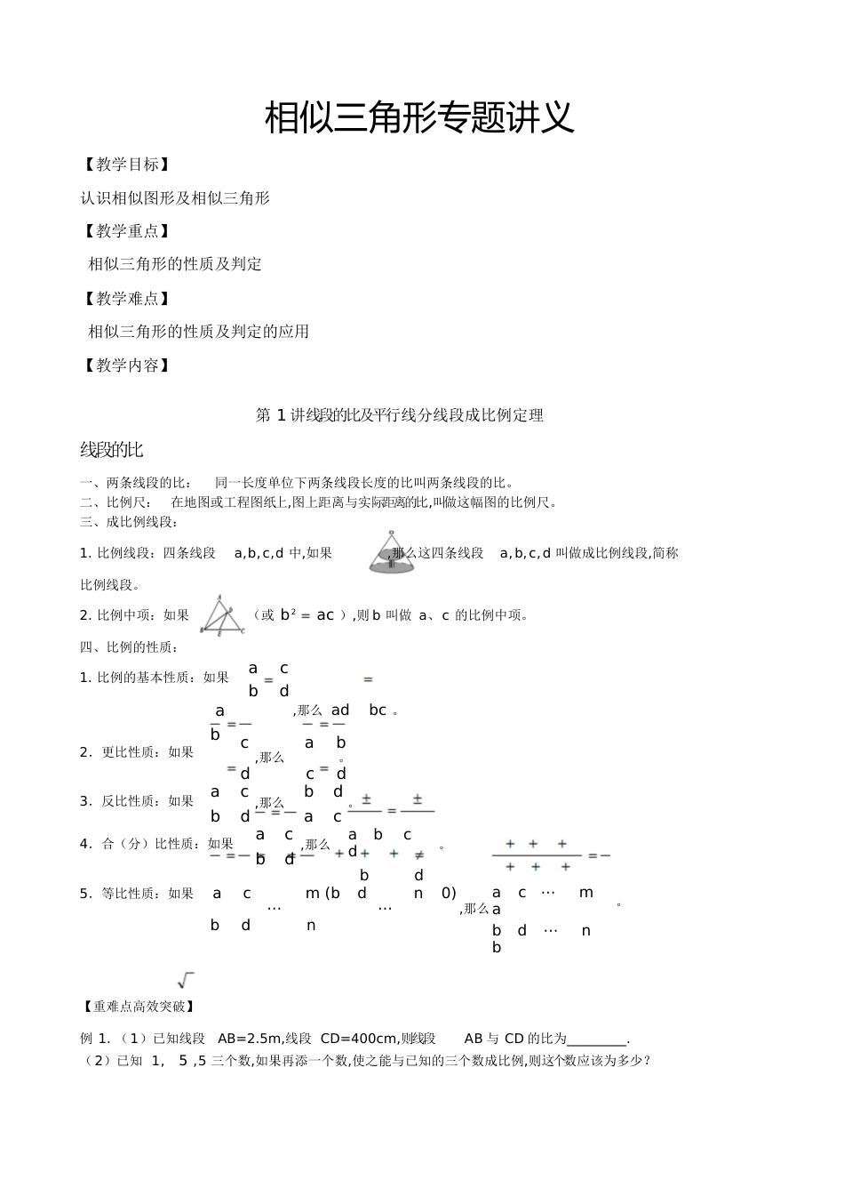 相似三角形专题讲义(二)[共29页]_第1页