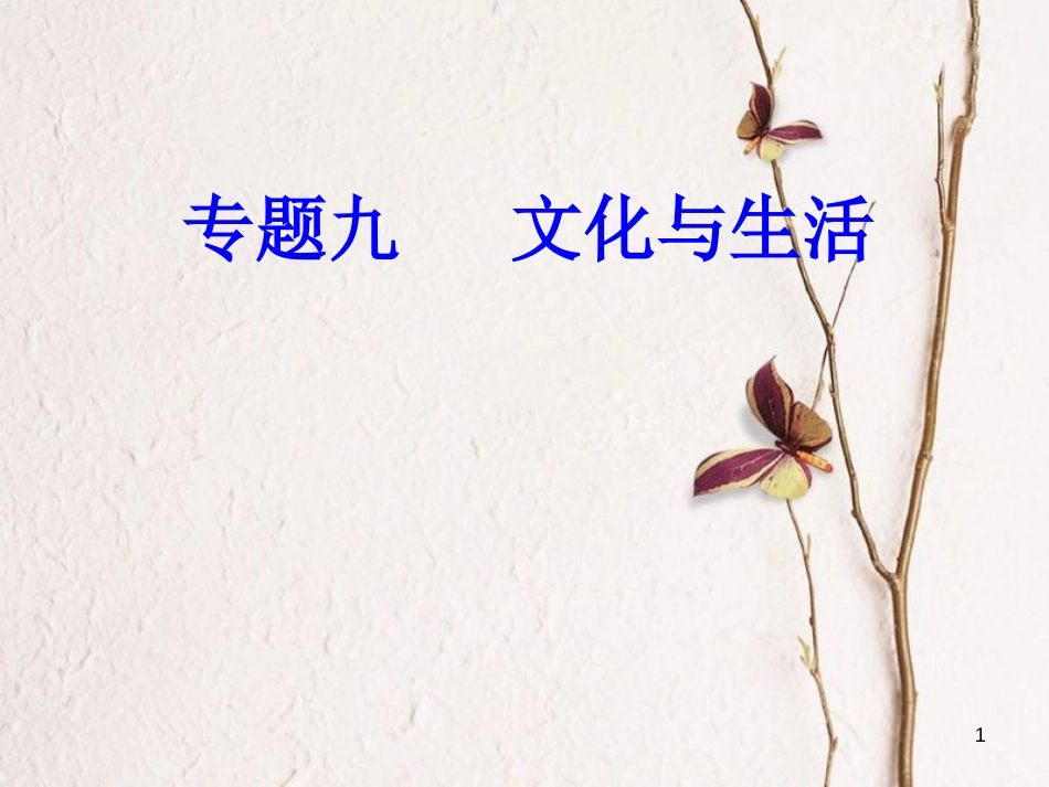 高考政治一轮复习 文化与生活 专题九 文化与生活 考点1 文化的内涵、特点与作用课件[共28页]_第1页