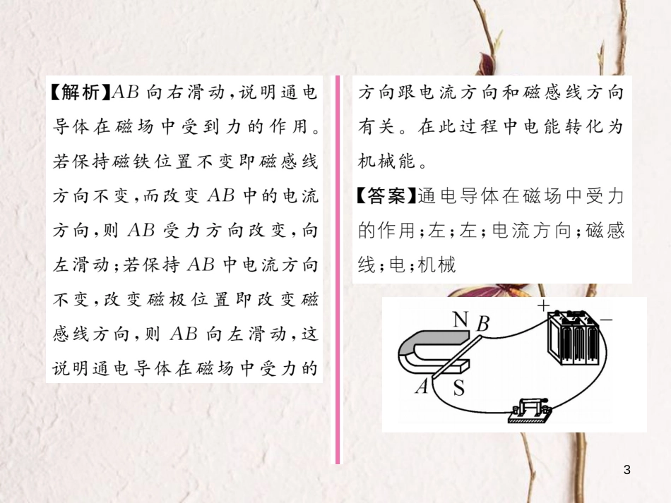 （云南专用）九年级物理全册 17.3 科学探究 电动机为什么会转动作业课件 （新版）沪科版[共19页]_第3页