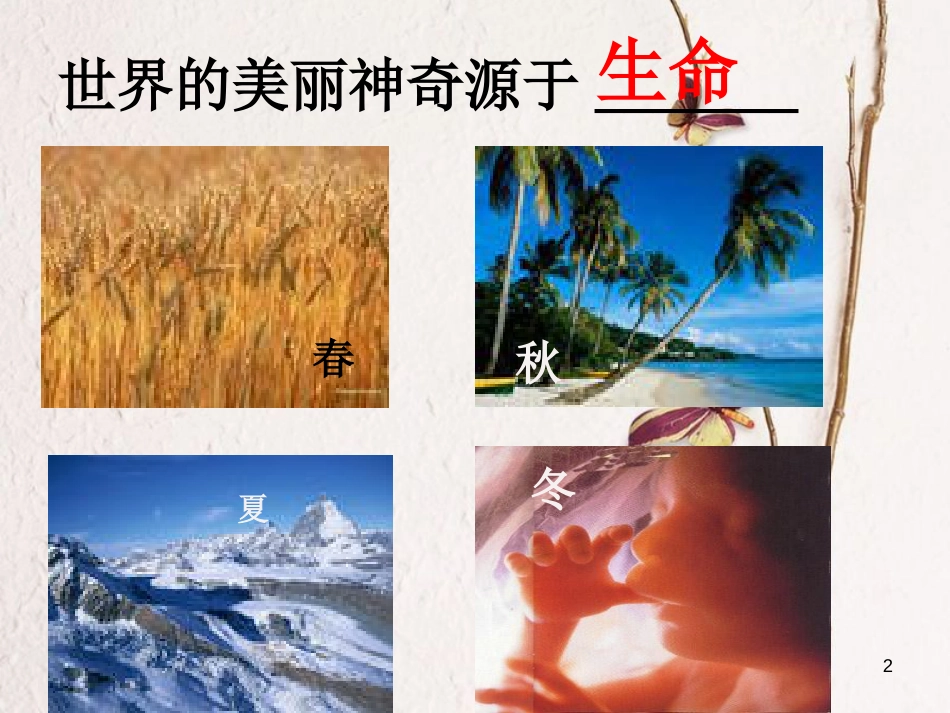七年级道德与法治下册 第五单元 热爱生命 5.1《大自然的奇迹》课件 粤教版[共28页]_第2页