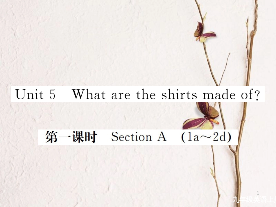 （安徽专版）九年级英语全册 Unit 5 What are the shirts made of（第1课时）习题课件 （新版）人教新目标版_第1页