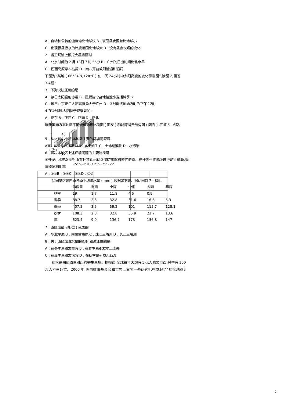 高三地理相关试题[共11页]_第2页