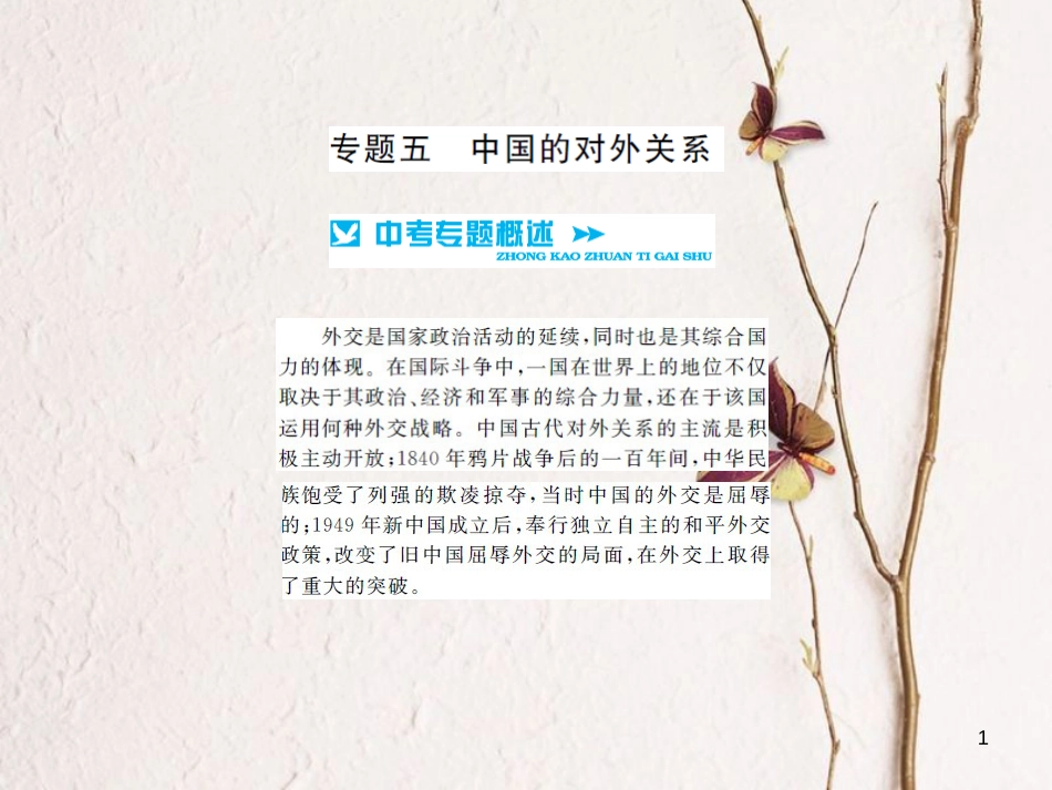 中考历史 基础知识夯实 专题突破五 中外的对外关系课件 岳麓版[共13页]_第1页