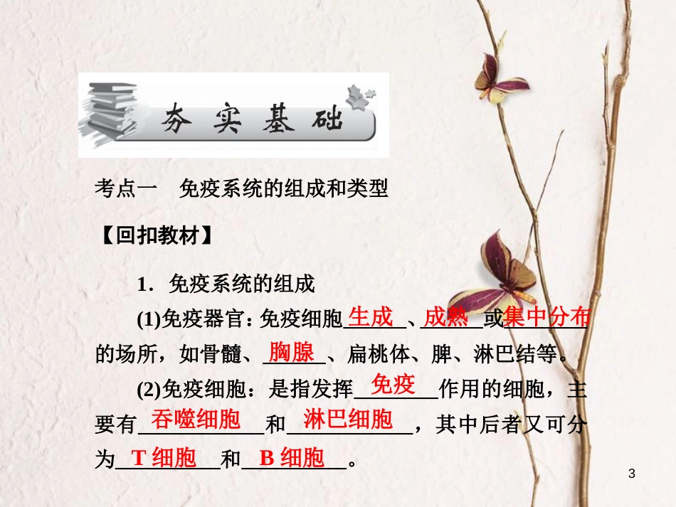 高考高考生物一轮复习 第二章 动物和人体生命活动的调节（第三十四课时）第4节 免疫调节课件 新人教版必修3_第3页