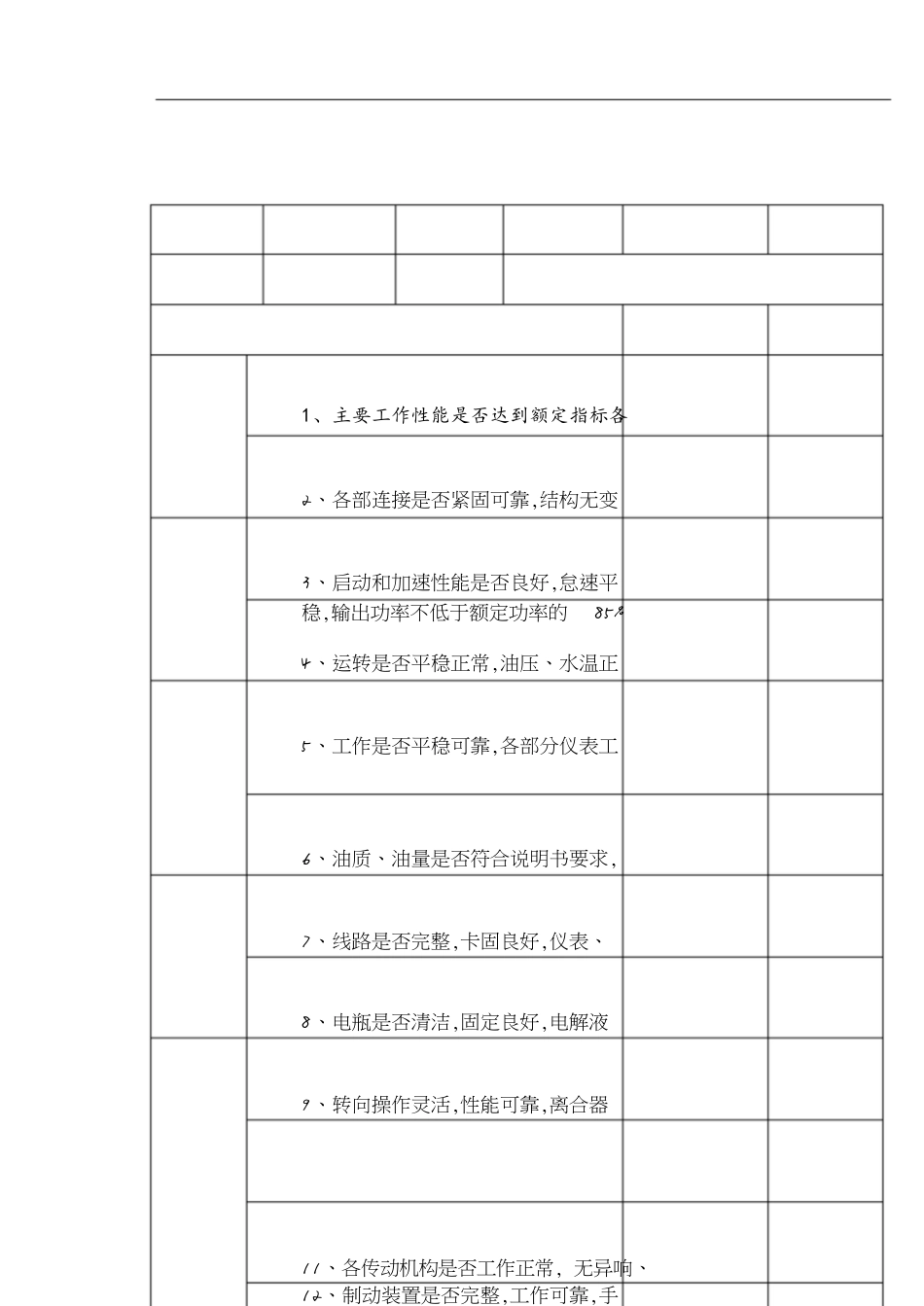 大型机械设备日常检查表[共7页]_第1页