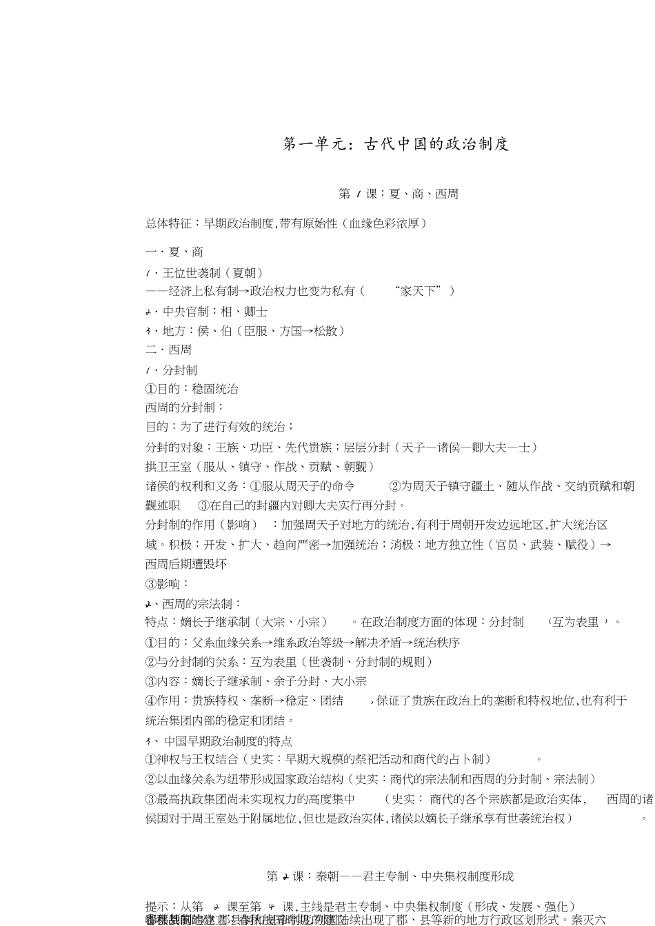高一必修一历史笔记全[共7页]_第1页