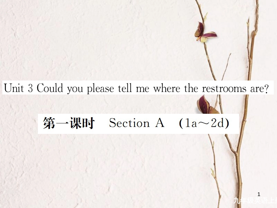 （安徽专版）九年级英语全册 Unit 3 Could you please tell me where the restrooms are（第1课时）习题课件 （新版）人教新目标版_第1页