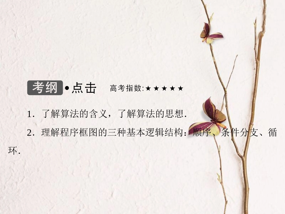 高考数学大一轮复习 第十一章 算法初步 第1课时 算法的基本思想、算法框图的基本结构及设计课件 文 北师大版_第3页