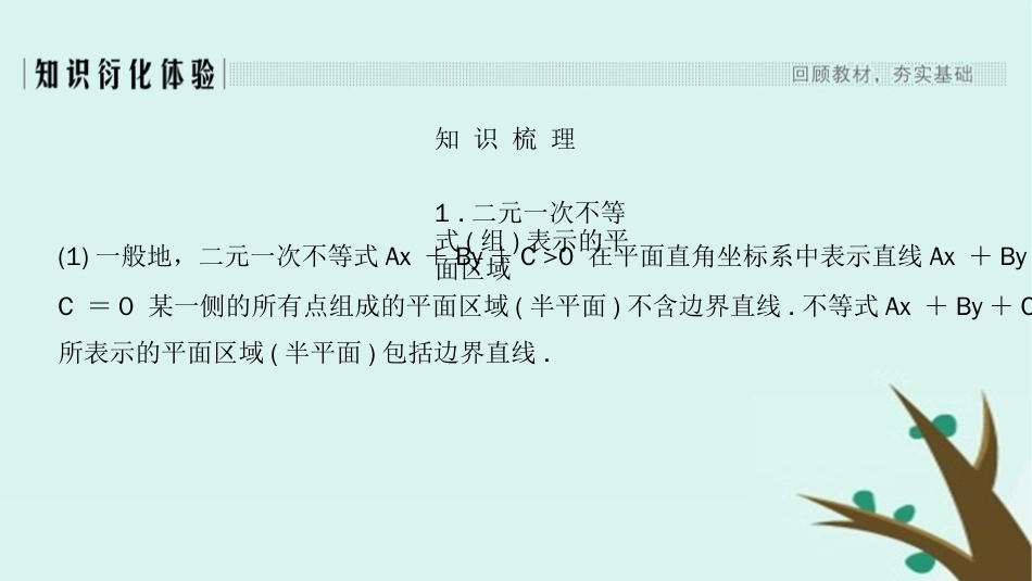 （浙江专用）高考数学大一轮复习第二章不等式第2节二元一次不等式组与简单的线性规划问题课件[共34页]_第2页