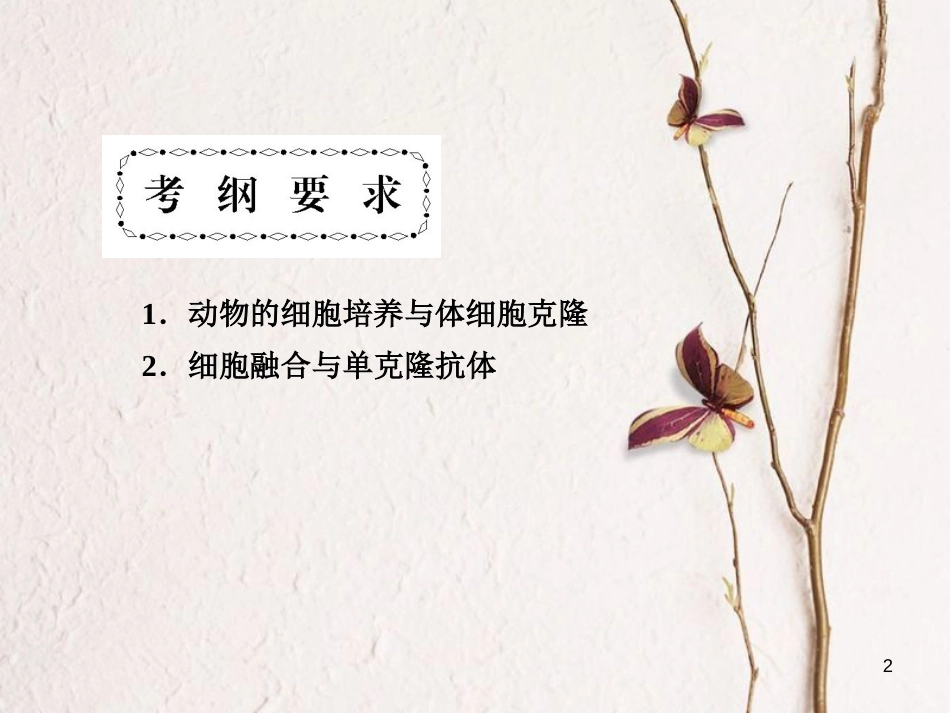 高考高考生物一轮复习 专题二 细胞工程（第五十课时）动物细胞工程课件 新人教版选修3_第2页
