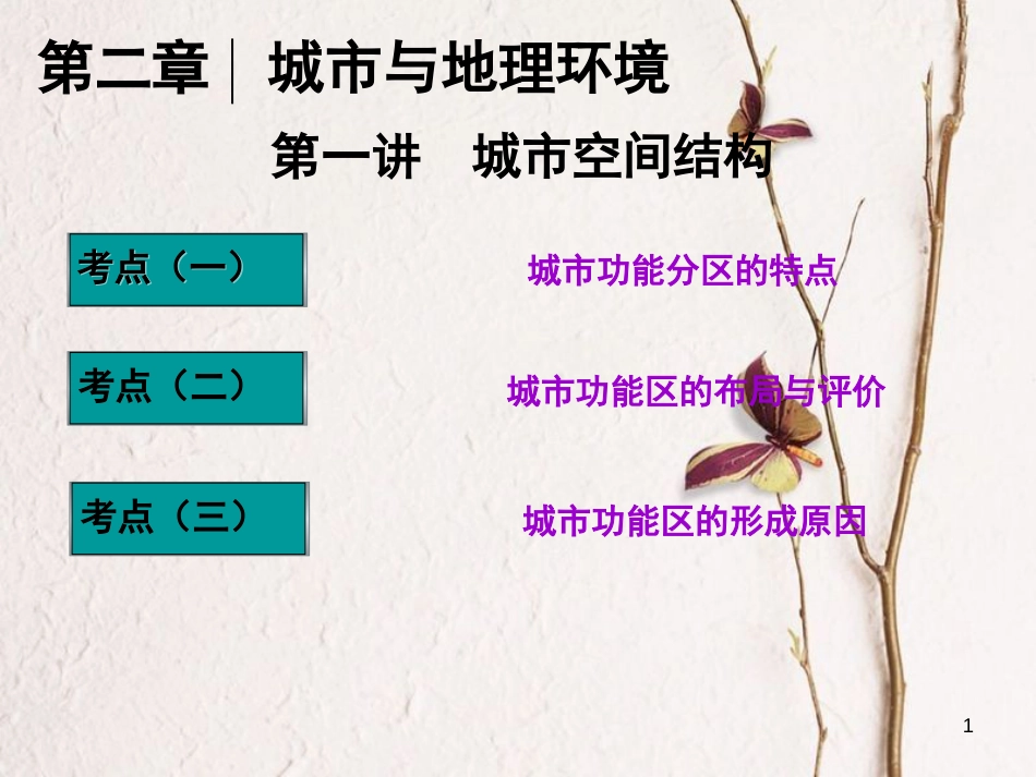 高三地理复习 第二部分 第二章 城市与地理环境 第一讲 城市空间结构课件[共69页]_第1页