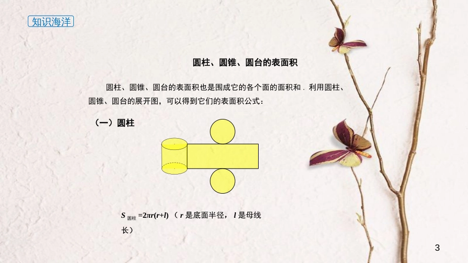 课件 8.3.2 圆柱、圆锥、圆台和球的表面积与体积-高中数学必修2（新教材同步课件） (共24张PPT)_第3页