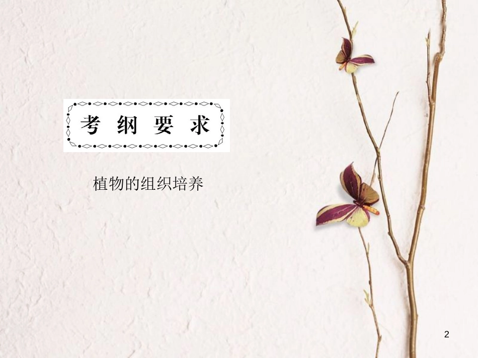 高考高考生物一轮复习 专题三 植物的组织培养技术（第四十五课时）课题1-2 菊花的组织培养、月季的花药培养课件 新人教版选修1_第2页