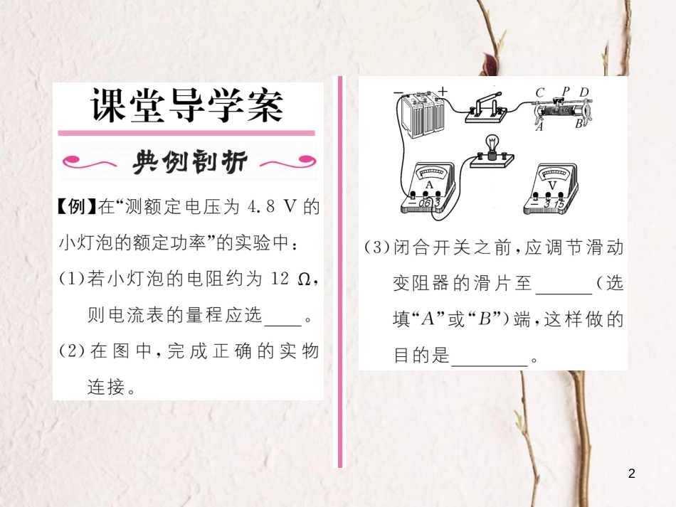 （云南专用）九年级物理全册 16.3 测量电功率作业课件 （新版）沪科版[共19页]_第2页