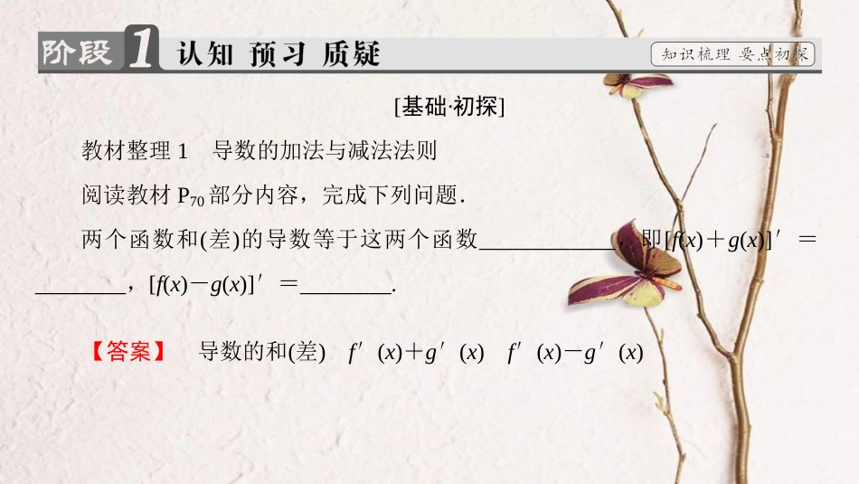 高中数学 第三章 变化率与导数 3.4.1 导数的加法与减法法则 3.4.2 导数的乘法与除法法则课件 北师大版选修1-1_第3页