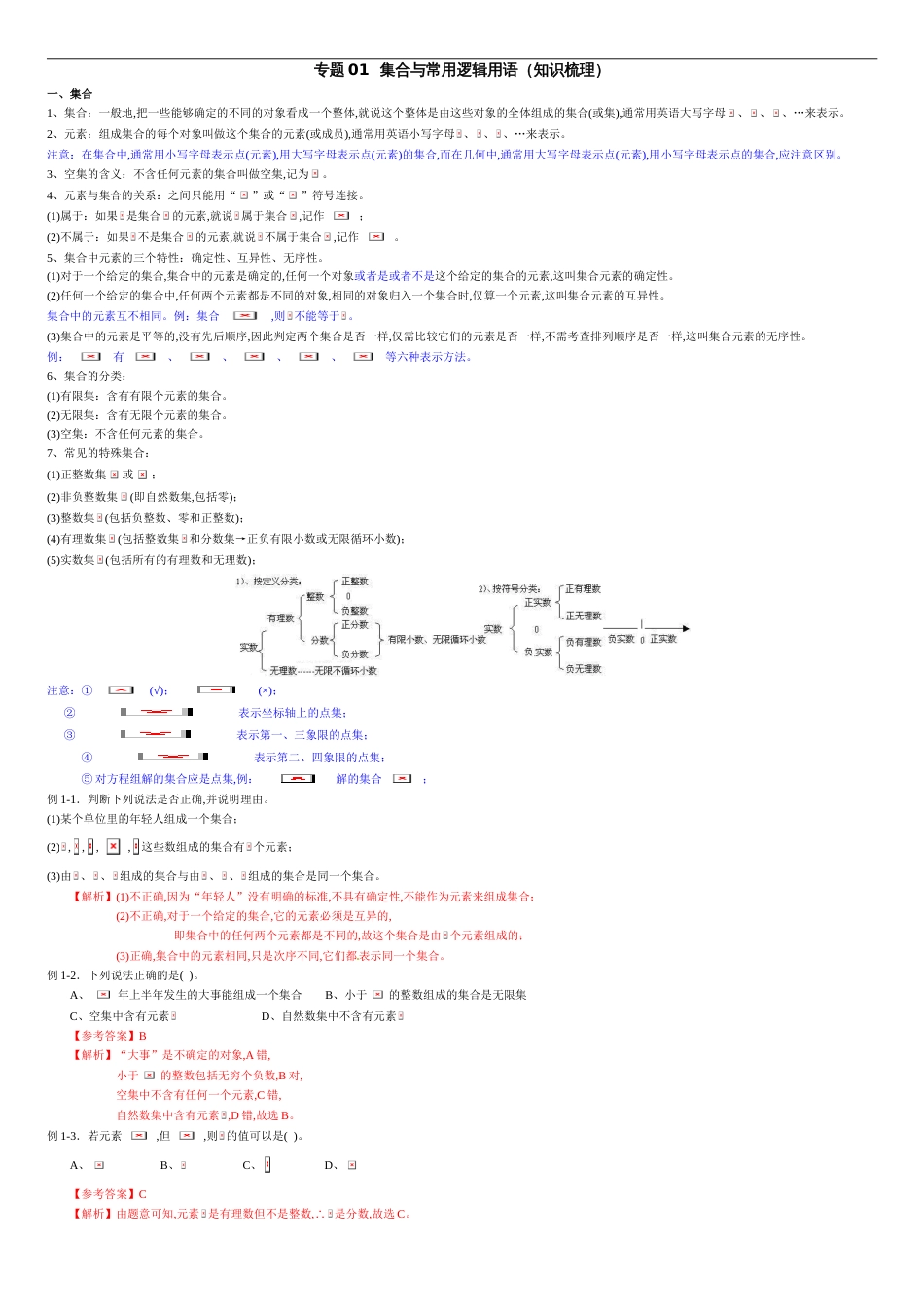 专题01 集合与常用逻辑用语（知识梳理）-2021年高考一轮数学（理）单元复习一遍过（解析版）_第1页