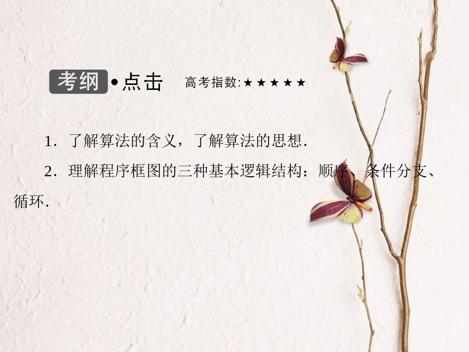 高考数学大一轮复习 第十一章 算法初步 第1课时 算法的基本思想、算法框图的基本结构及设计课件 理 北师大版_第3页