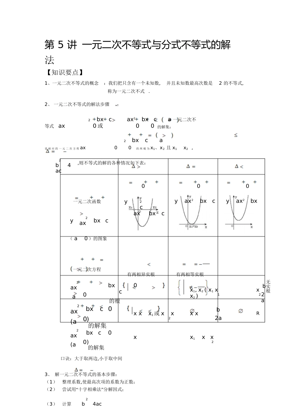 一元二次不等式与分式不等式的解法[共7页]_第1页