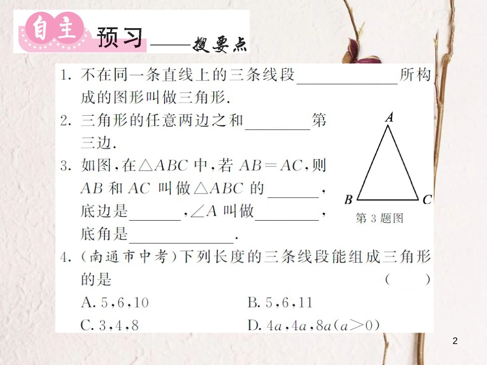 八年级数学上册 2.1 三角形的有关概念及三边关系（第1课时）课件 （新版）湘教版[共8页]_第2页