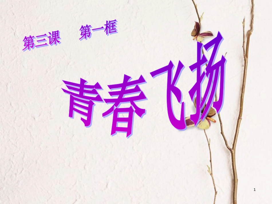 七年级道德与法治下册 第一单元 青春时光 第三课 青春的证明 第1框 青春飞扬课件 新人教版[共14页]_第1页