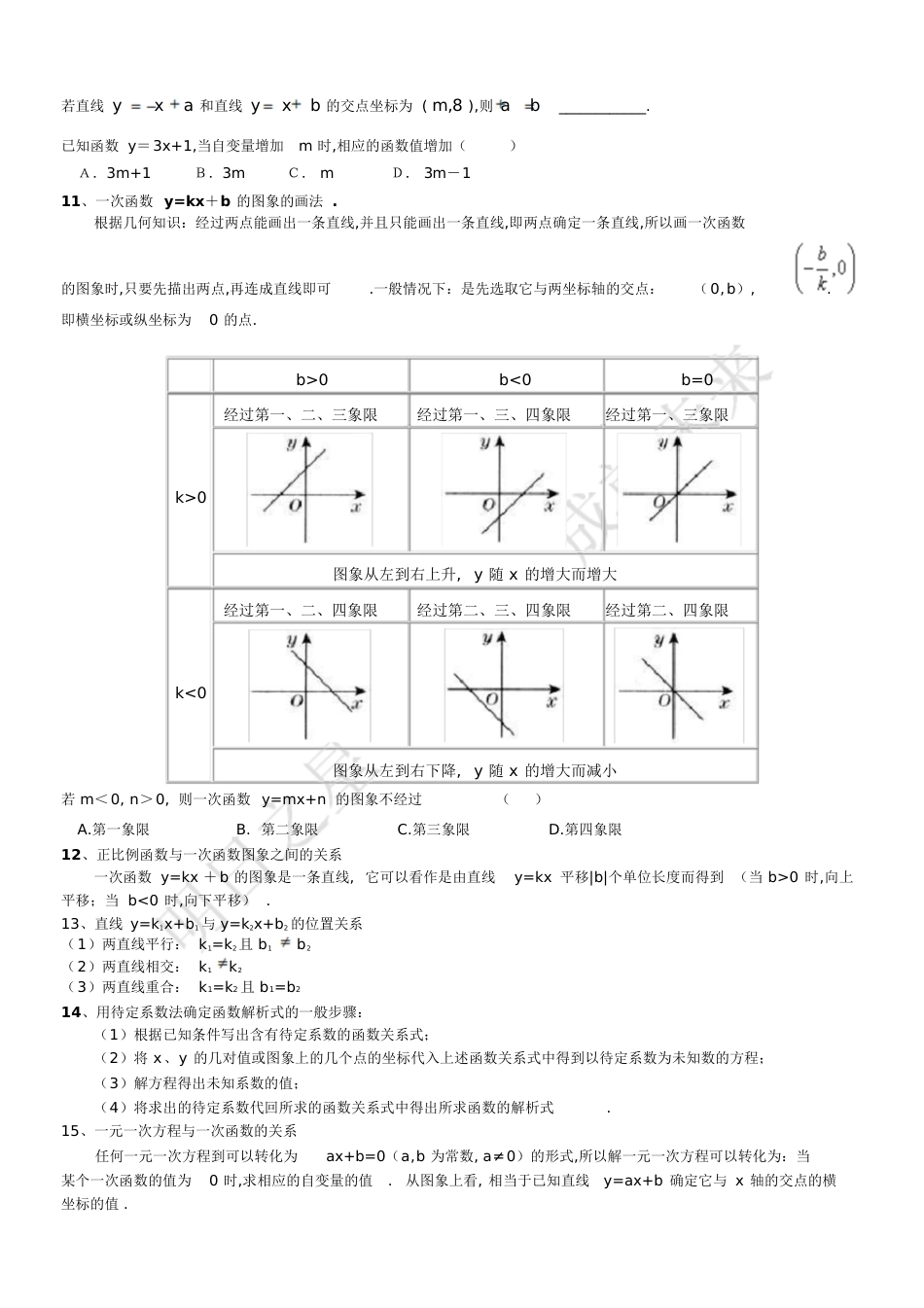 初二数学一次函数知识点总结[共16页]_第3页