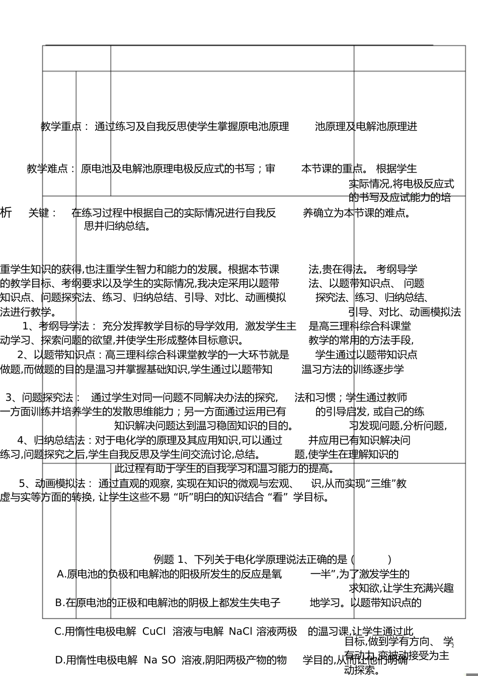 《电化学原理及其应用》说课稿_第2页