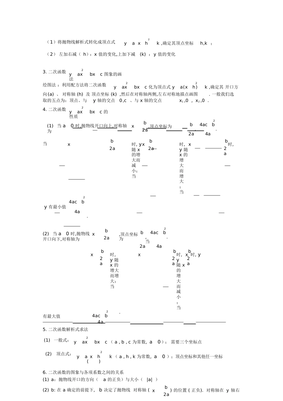 一元二次方程、二次函数知识点总结[共4页]_第2页